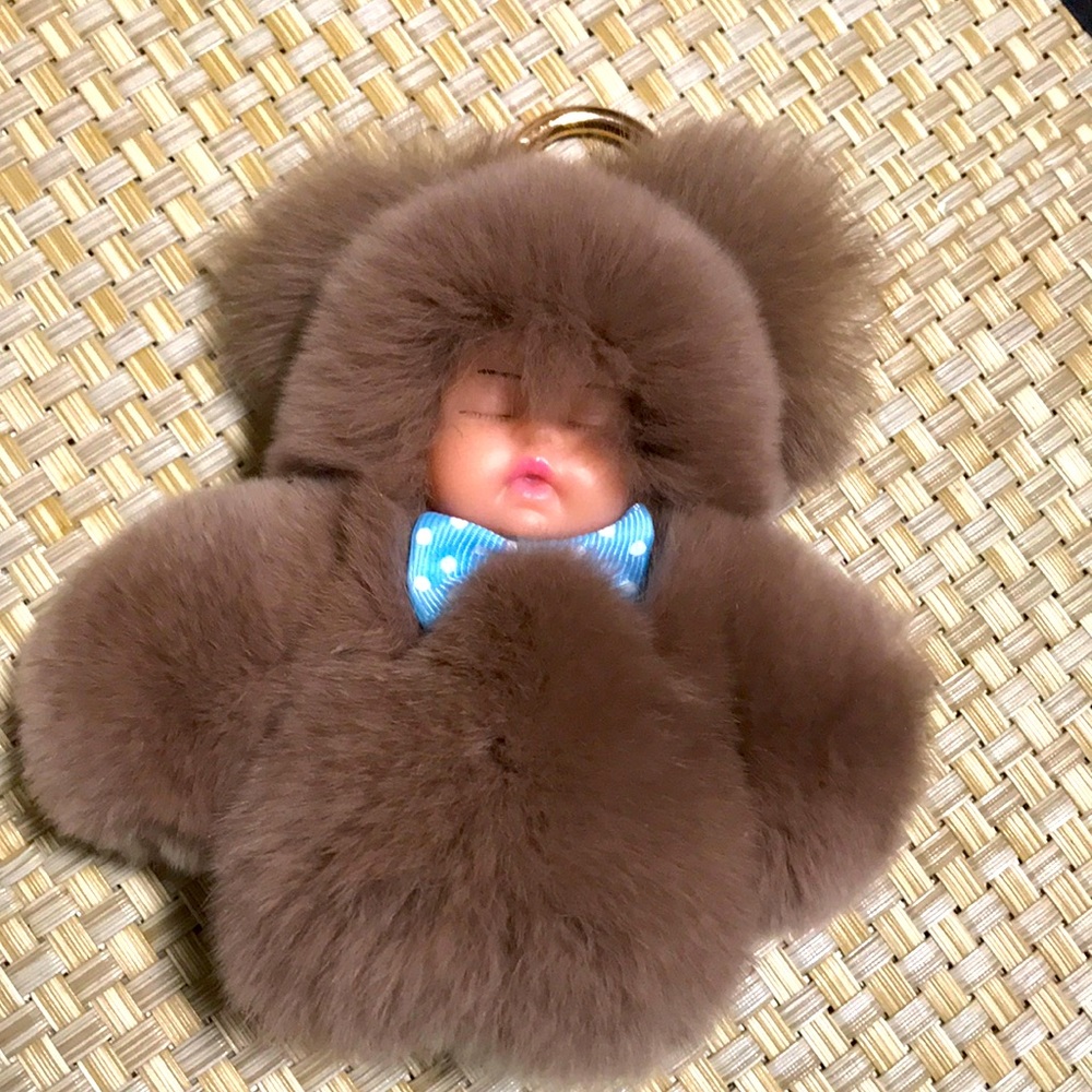Real fur bag charms